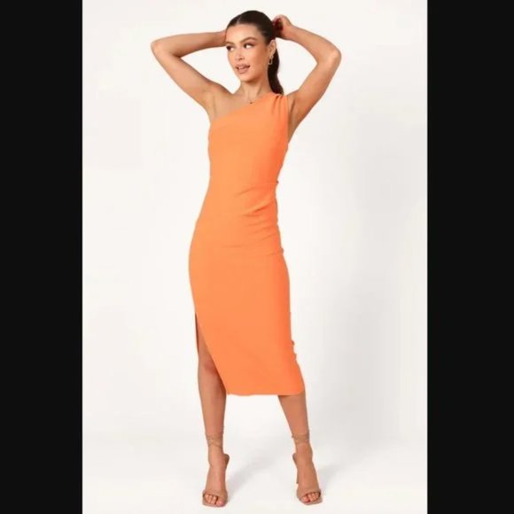 Petal & Pup Dresses & Skirts - Petal & Pup Nadene Orange One Shoulder Midi Dress 6